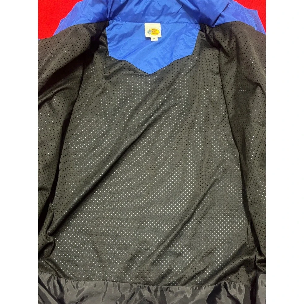 Bass Pro Shops Mens Blue Black Hooded Jacket Windbreaker Size M